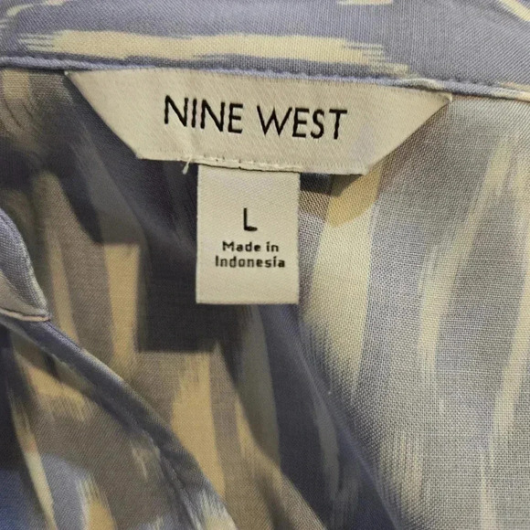 Nine West Women's Button-Front Tiered Drop-Waist Dress Size L #160 - Picture 4 of 6